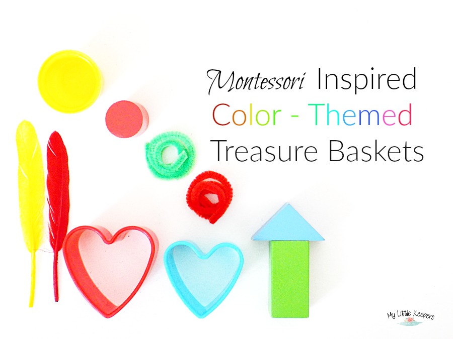 Montessori Inspired Color – Themed Treasure Baskets